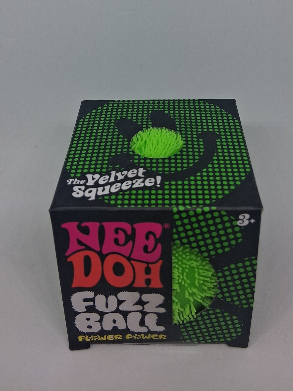 Needoh Fuzz Ball Plush Squeeze Toy Squishy - Green